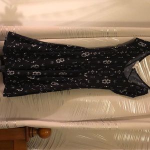 Small Short Sleeved Black Pattern Cutout Dress